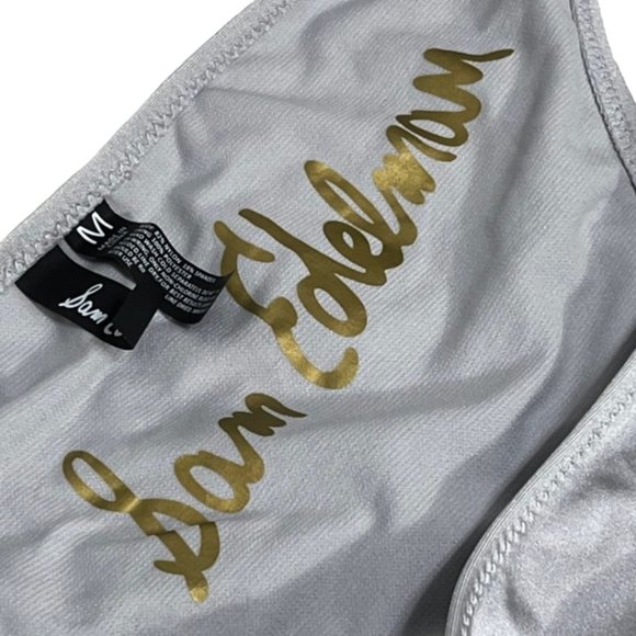 SAM EDELMAN Cheeky Silver Hipster Bikini Bottom Size M NWT - Picture 3 of 13